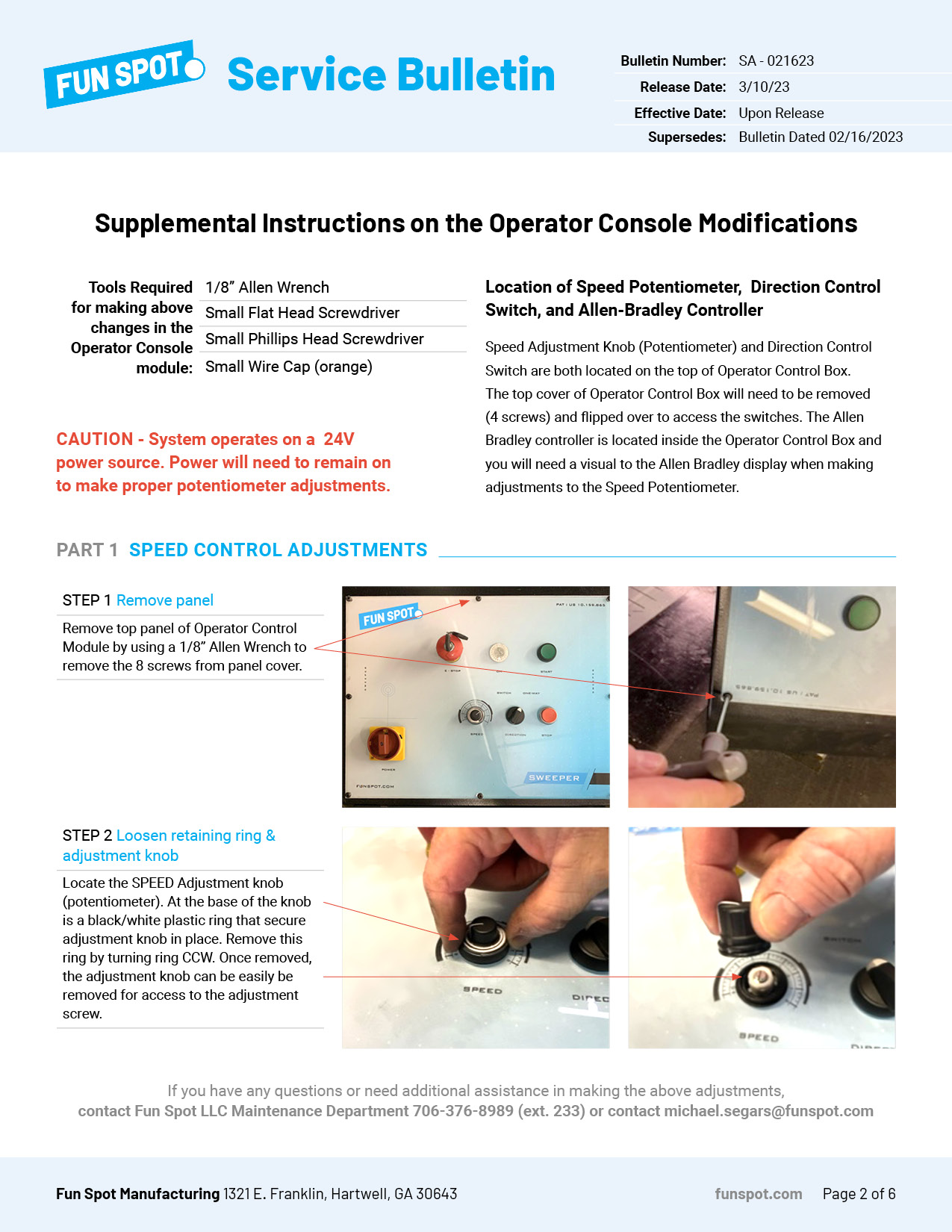 Service Bulletin Sweeper